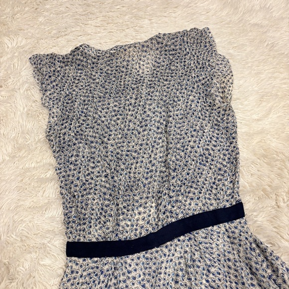 Band of Outsiders Scribble Flower Silk Flutter Sleeve Shirt Dress - Picture 10 of 12